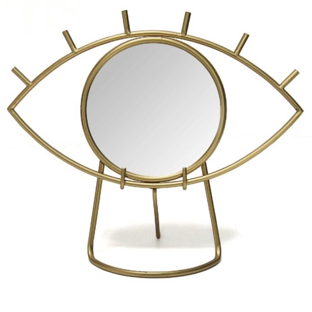 Eclectic gold eyeball mirror